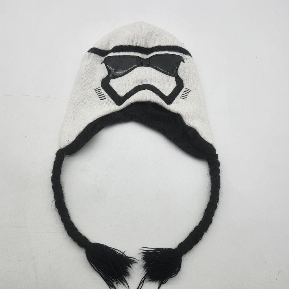 Star Wars‎ Stormtrooper Hat Trapper Boys One Size White Ear Flap Winter Tassel